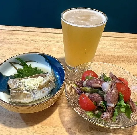 いわしの生姜煮、ホタルイカのマリネサラダ